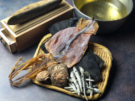 Japanese Dashi and Ingredientsの写真素材