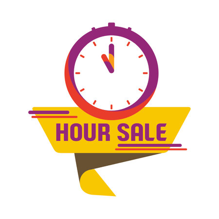 Sales Countdown with hours and time illustrations. Can be used for websites and ecommerceのイラスト素材