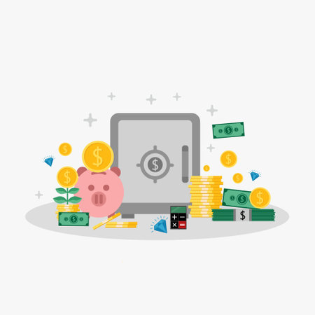 Illustration vektor graphic of saving money. perfect for investment, business, financial, etc.のイラスト素材
