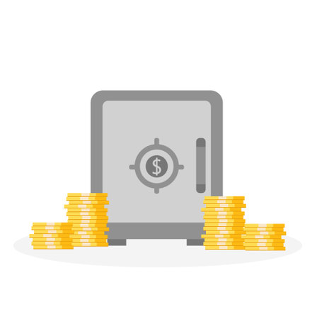Illustration vector graphic of safe deposit box. perfect for business, finance, deposit, etc.のイラスト素材