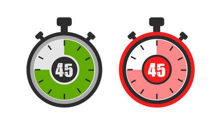 Stopwatch to set reminder time for product promotion scheduleのイラスト素材