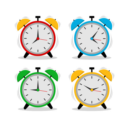Variety of Alarm Clocks in Vector Graphic.のイラスト素材
