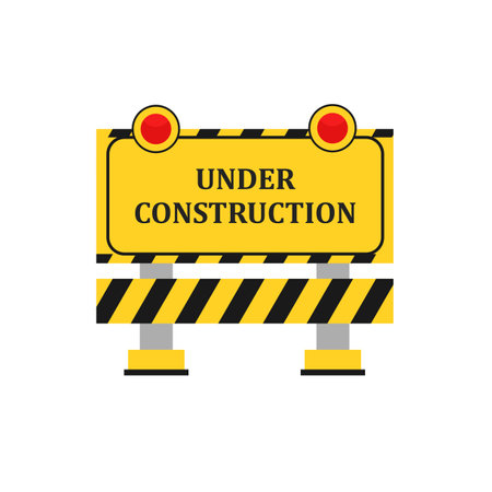 Flat under construction sign in vector designのイラスト素材