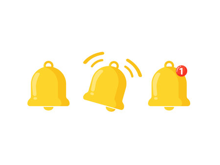 Vector notification bell icon setのイラスト素材