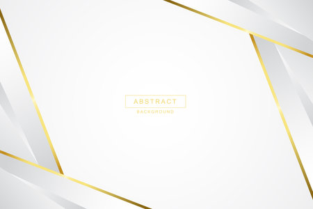 Luxurious white and gold background with golden linesのイラスト素材