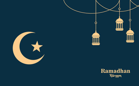 Ramadan Kareem banner decorative mandala in flat design.のイラスト素材