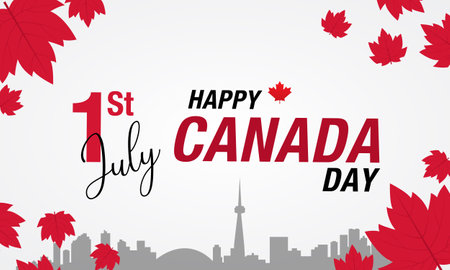 Vector hand drawn Canada day illustration backgroundのイラスト素材