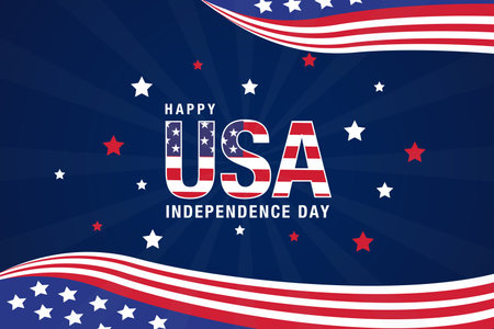 Vector America independence day background with stars and flagのイラスト素材