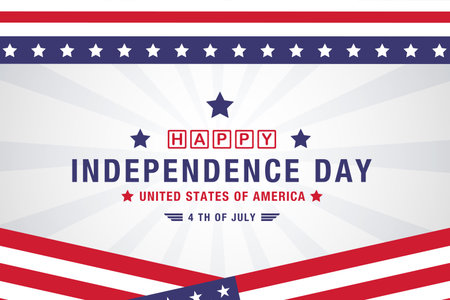 Vector 4th of July American independence day patriotic backgroundのイラスト素材