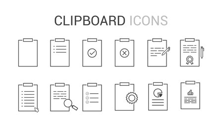 Clipboard web icons in line styleのイラスト素材