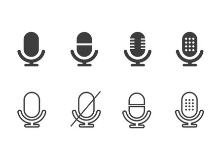 Microphone icon set. Microphone sign. Vector illustrationのイラスト素材