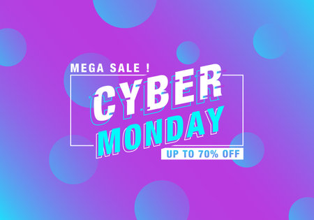 Vector Cyber Monday concept in gradient backgroundのイラスト素材