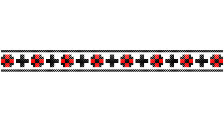 Vector illustration of Ukrainian folk seamless pattern ornament. Ethnic ornament.のイラスト素材
