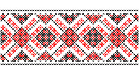 Vector illustration of Ukrainian folk seamless pattern ornament. Ethnic ornament.のイラスト素材