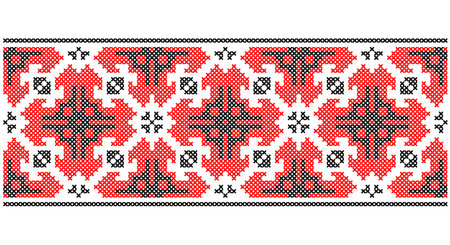 Vector illustration of Ukrainian folk seamless pattern ornament. Ethnic ornament.のイラスト素材