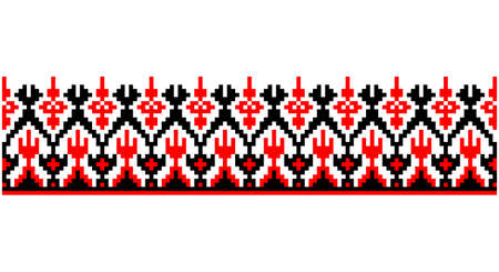 Ukrainian ethnic ornament, seamless pattern. Vector illustration. Slovenian Traditional Pattern Ornament. Belarusian pattern.のイラスト素材