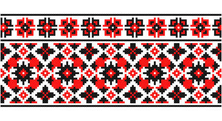 Ukrainian ethnic ornament, seamless pattern. Vector illustration. Slovenian Traditional Pattern Ornament. Belarusian pattern.のイラスト素材
