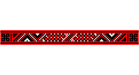 Embroidered good like old handmade cross-stitch ethnic Ukraine pattern. Ukrainian towel ornament, rushnyk called, vector.のイラスト素材
