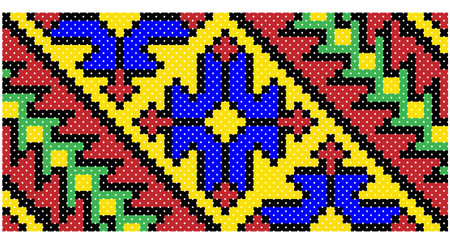 Embroidered good like old handmade cross-stitch ethnic Ukraine pattern. Ukrainian towel ornament,...