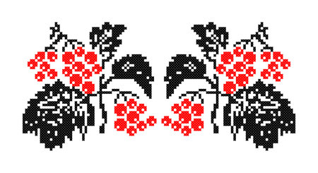 Embroidered good like old handmade cross-stitch ethnic Ukraine pattern. Ukrainian towel ornament, rushnyk called, vector.のイラスト素材