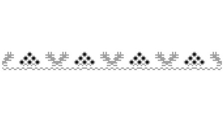 Embroidered good like old handmade cross-stitch ethnic Ukraine pattern. Ukrainian towel ornament, rushnyk called, vector.のイラスト素材