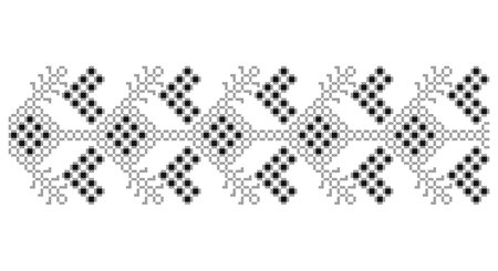 Embroidered good like old handmade cross-stitch ethnic Ukraine pattern. Ukrainian towel ornament, rushnyk called, vector.のイラスト素材
