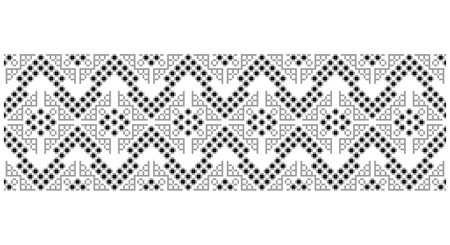 Embroidered good like old handmade cross-stitch ethnic Ukraine pattern. Ukrainian towel ornament, rushnyk called, vector.のイラスト素材