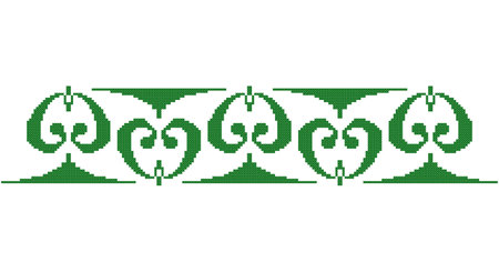 Embroidered good like old handmade cross-stitch ethnic Ukraine pattern. Ukrainian towel ornament, rushnyk called, vector.のイラスト素材