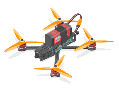 FPV Drone Racing freestyle RC Drone Pro sport flight hobby Toys isometric isolated illustration on white&nbsp;のイラスト素材