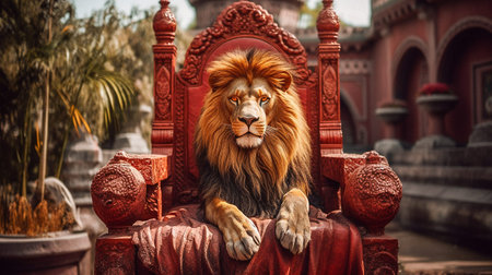A lion on a throneの素材