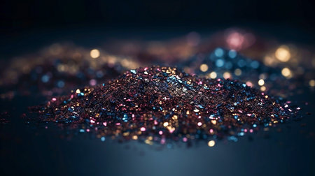 Shiny sparkles on a dark background. 3d rendering.の素材