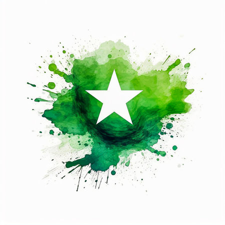 Flag of the country of Somalia in a paint splash. Vector illustrationの素材
