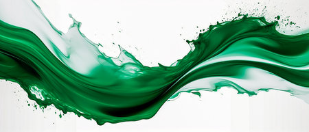 Green paint splashing on white background. Vector illustration for your designの素材