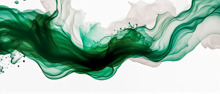 Abstract green ink in water. Ink in water. Abstract background.の素材