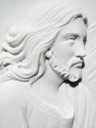 jesus christ on marble lapidの写真素材