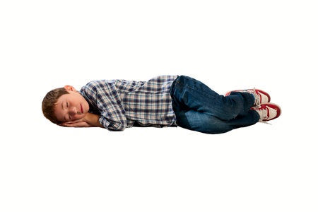 child that sleeps stretchedの写真素材