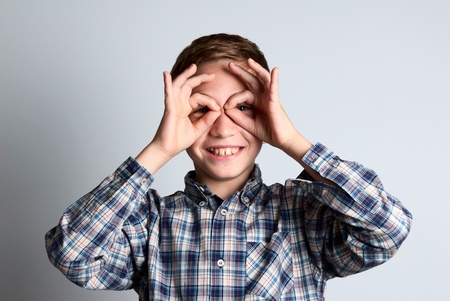 child that the false glasses doの写真素材