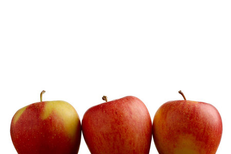 three apples isolated on white