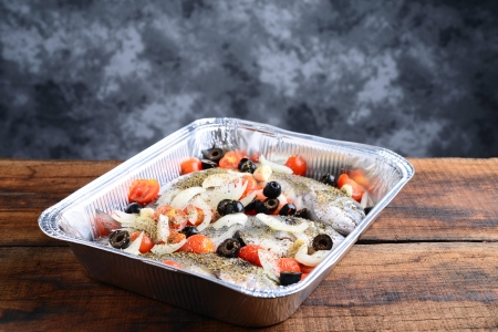 gilt head bream preparationの写真素材