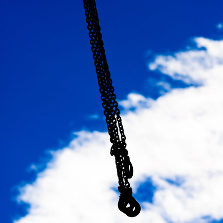 new road construction hook craneの写真素材