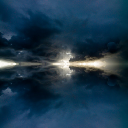 mirrored storm skyの写真素材