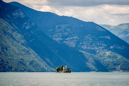 Loreto island Mount Isola Island, Iseo lakeのeditorial素材