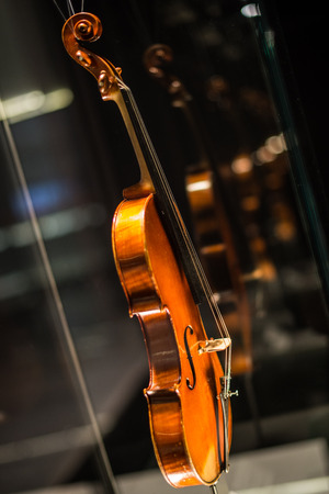 Cremona, Italy november 14 2014: Museum of Violin , Stradivari violin, piazza Marconi, Cremona, Italy, november 14 2014のeditorial素材