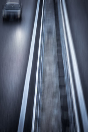 on the road blurred style photo