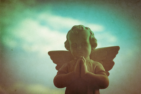 guardian angel retro grunge backgroundの写真素材