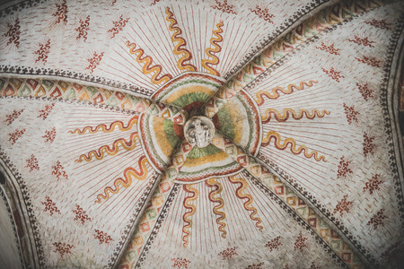 MILAN,ITALY - DECEMBER 10,2015: Church Holy Mary of Grace  Santa Maria delle Grazie  , Milan. Dome of a side chapel.のeditorial素材