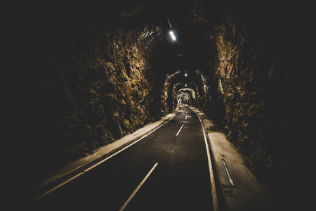 illuminated tunnel for runners bikers and walkers  - outdoor activityの写真素材