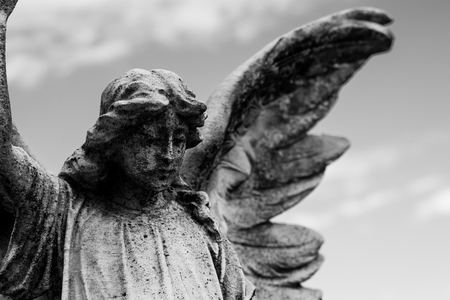 guardian angel - black and white photo religious iconsの写真素材