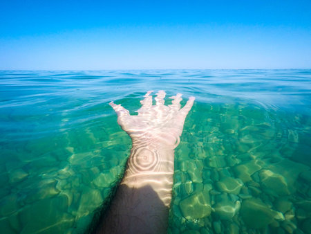 clean sea water - summertime - Sicily mediterranean sea