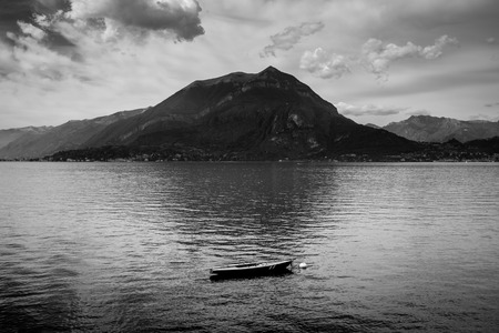 Como lake district - black and white imageの写真素材